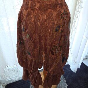 Magnolia Pearl Terra Cotta Silky Embroidered Bloomers Elastic Waist Stunning